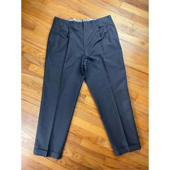 Vintage Late 1940s to mid 1950s Men’s Charcoal Suit Set 2pc 35x29 pant - Picture 6 of 15